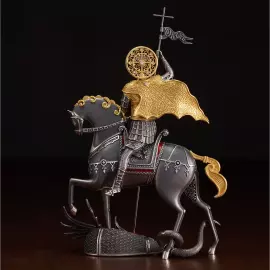 Jewelry souvenir made of silver "George the Victorious" with diamonds and sapphires